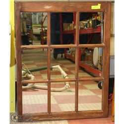 COLLECTIBLE WINDOW FRAME MIRROR 36"X28".