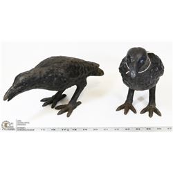 PAIR OF CAST IRON CROWS.