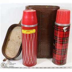 SPORTSMAN AND THERMOS BOTTLES IN LEATHER