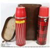 Image 1 : SPORTSMAN AND THERMOS BOTTLES IN LEATHER