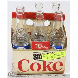 SET OF 6 SUN CREST POP BOTTLES WITH COCA COLA