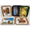 Image 1 : LOT OF 5 RARE COCA COLA METAL SERVING TRAYS.