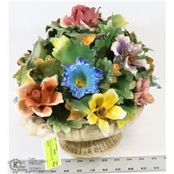 VINTAGE PORCELAIN FLOWER BASKET