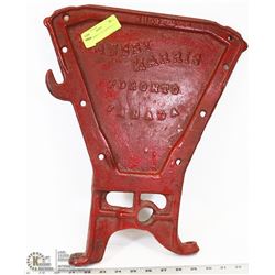 CAST MASSEY HARRIS SEED DRILL END