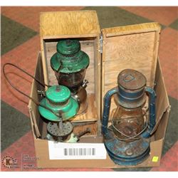 3 VINTAGE COLEMAN LANTERNS INCL #247 IN CASE & #2