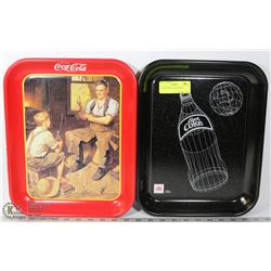 2 COLLECTIBLE COKE TRAYS