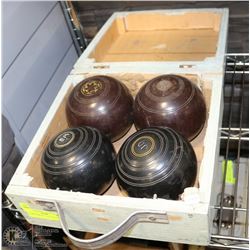 LAWN BOWLING BALLS IN BOX 1947