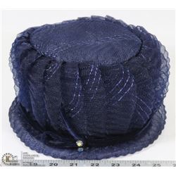 DARK BLUE SIMPSON SEARS NETTED LADIES HAT.