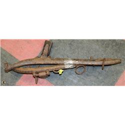 PAIR OF ANTIQUE METAL HORSE HAINES. ON CHOICE