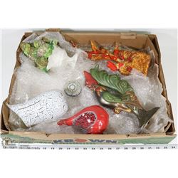 BOX W/VINTAGE TRINKETS & FIGURINES INCL.