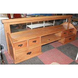 WOOD SHELF WITH MIRROR DESK TOP
