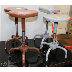 GROUP OF 4 VINTAGE METAL STOOLS