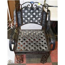 WROUGHT IRON ARMCHAIR