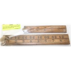 TWO VINTAGE CARPENTERS WOOD MEASURE STICKS 36" &
