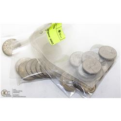 LOT OF 30+ VINTAGE COINS 1944-1977 SOME SILVER.