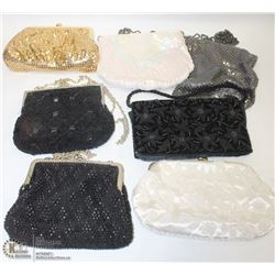LOT OF 7 VINTAGE PURSES/CLUTCHES VINTAGE SILVER
