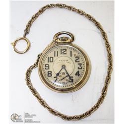 WALTHAM VANGUARD 23 JEWEL GOLD PLATED RAILROAD