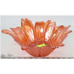 VINTAGE 13 INCH ORANGE ORNAMENTAL BOWL