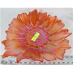 VINTAGE 15 INCH ORANGE ORNAMENTAL BOWL
