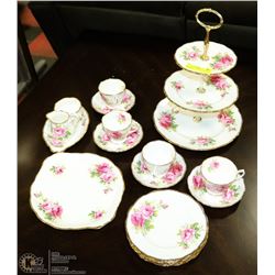 19PC AMERICAN BEAUTY CHINA SET DISHES