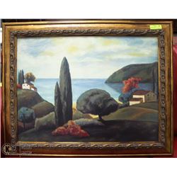VINTAGE TUSCON OIL ON CANVAS FRAMED PAINTING