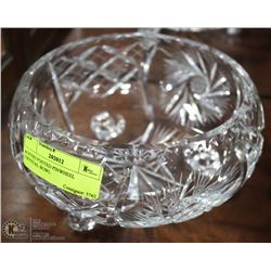 ROUND FOOTED PINWHEEL CRYSTAL BOWL