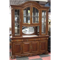 ESTATE VINTAGE SOLID WOOD CHINA CABINET