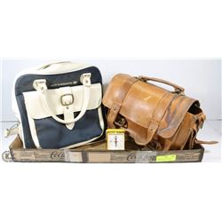 LOT WITH VINTAGE  LEATHER CAMERA BAG, AIR CANADA