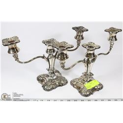 SET OF 2 SILVER PLATED CANDLEBRAS