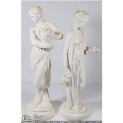 SET OF 2 GRECIAN 15"H STATUES