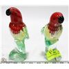 Image 1 : 2 HAND BLOWN GLASS  PARROTS