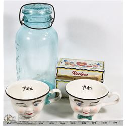 LOT W/ VINTAGE RECIPE BOX FULL OF ORIGINAL VINTAGE