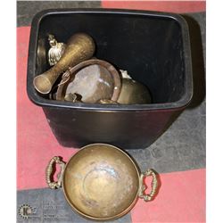 LOT OF BRASS PLANTERS AND ORNAMENTS