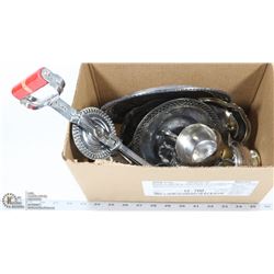 BOX OF ASSORTED SILVER PLATED ITEMS