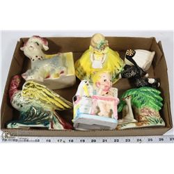 VINTAGE HAND DECORATED VASES/FLOWER HOLDERS