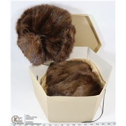 VINTAGE CUSTOM MADE LEATHER AND BEAVER RCMP HAT