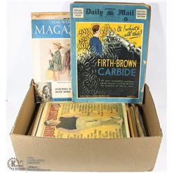 BOX OF VINTAGE 1940 TO 60 NEWSPAPERS