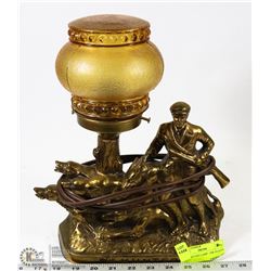 VINTAGE CAST LAMP - THE HUNTER