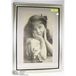 QUEEN MOTHER AS A GIRL  ART PIECE FRAMED 21"X30"