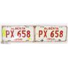 Image 1 : 2 PLATE SET OF 1956 ALBERTA LICENSE PLATES