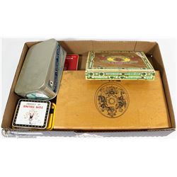 VINTAGE CIGAR BOX AND CIGARETTE TIN COLLECTION