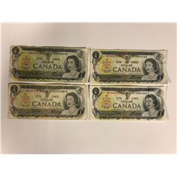 1973 ONE DOLLAR CANADIAN BANK NOTE LOT