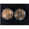 Image 1 : Bitcoin Commemorative Round Collectors Coin 24K gold-plated (2 COINS)