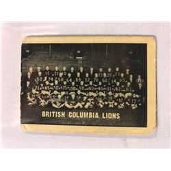 VINTAGE BC LIONS TEAM FOOTBALL TRADING CARD