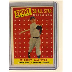 1958 Topps Mickey Mantle New York Yankees #487 Baseball Card