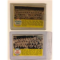 BASEBALL TEAM TRADING CARDS LOT (ORIOLES, GIANTS)