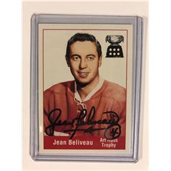 JEAN BELIVEAU AUTOGRAPHED ART ROSS TROPHY HOCKEY CARD