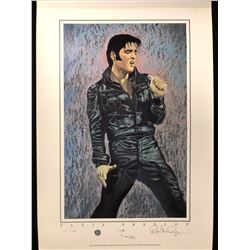 ELVIS PRESLEY 16" X 20" FRAMED & NUMBERED PAINTING SIGNED BY ARTIST ROB MACDOUGALL (406/1968)