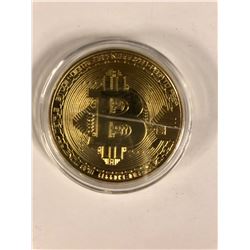 Gold Bitcoin Commemorative Round Collectors Gold Plated Coin