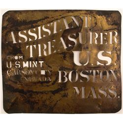 Carson City Mint Original Brass Stencil